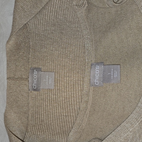 Chico's tan shirt & cardigan - Picture 4 of 7